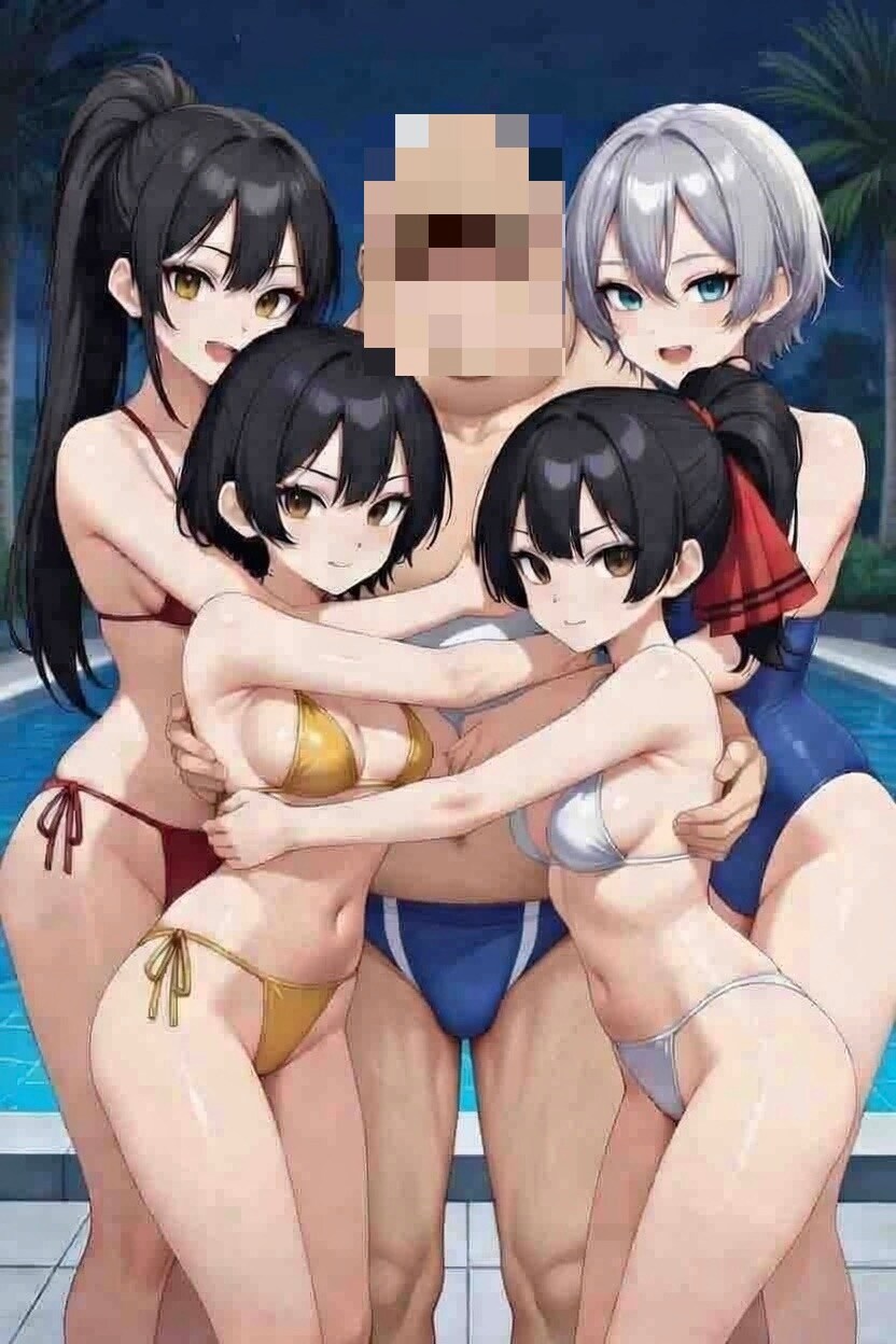 [ハーレム] アイドルを目指す美巨⚪︎少女達と秘密のプールサイドハーレム♡