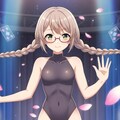 （ImageFXでやられ！）三つ編み眼鏡っ娘の悪の美少女マジシャン♪得意のイリュージョンを吹き飛ばされ倒される💦 2枚目