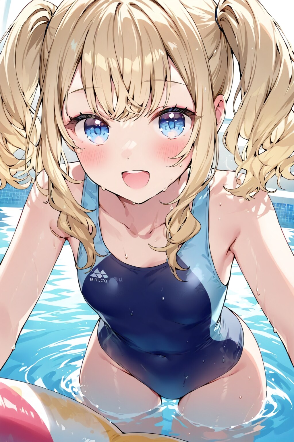 金髪碧眼の競泳娘