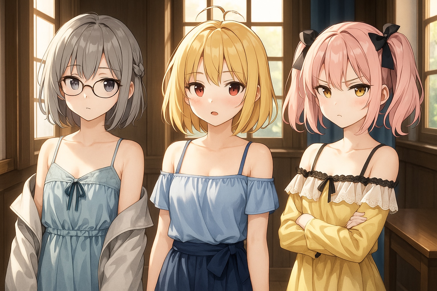 疑惑のぺたんこ(つるぺた三姉妹解散) | の人気AIイラスト・グラビア