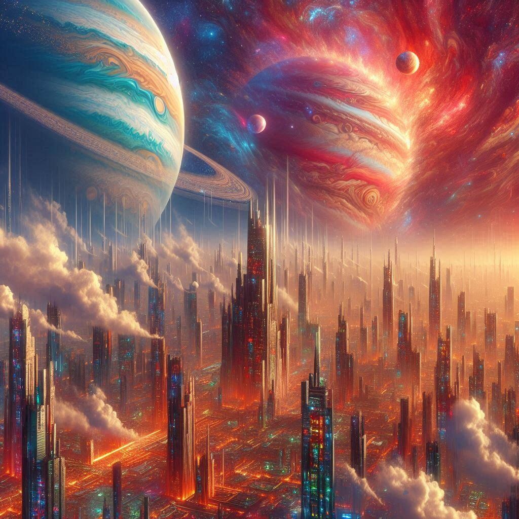 巨大ガス惑星の高圧大気中に浮かぶ都市