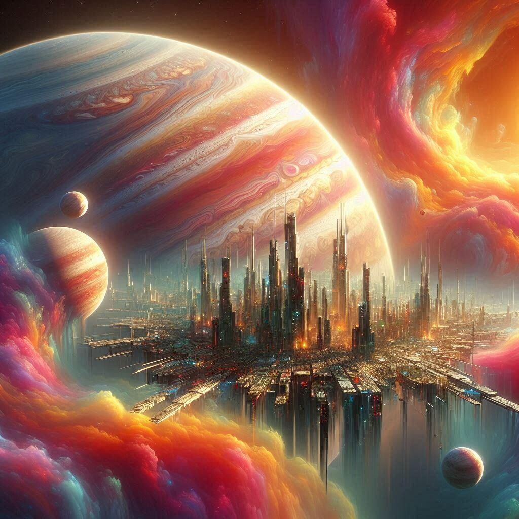 巨大ガス惑星の高圧大気中に浮かぶ都市