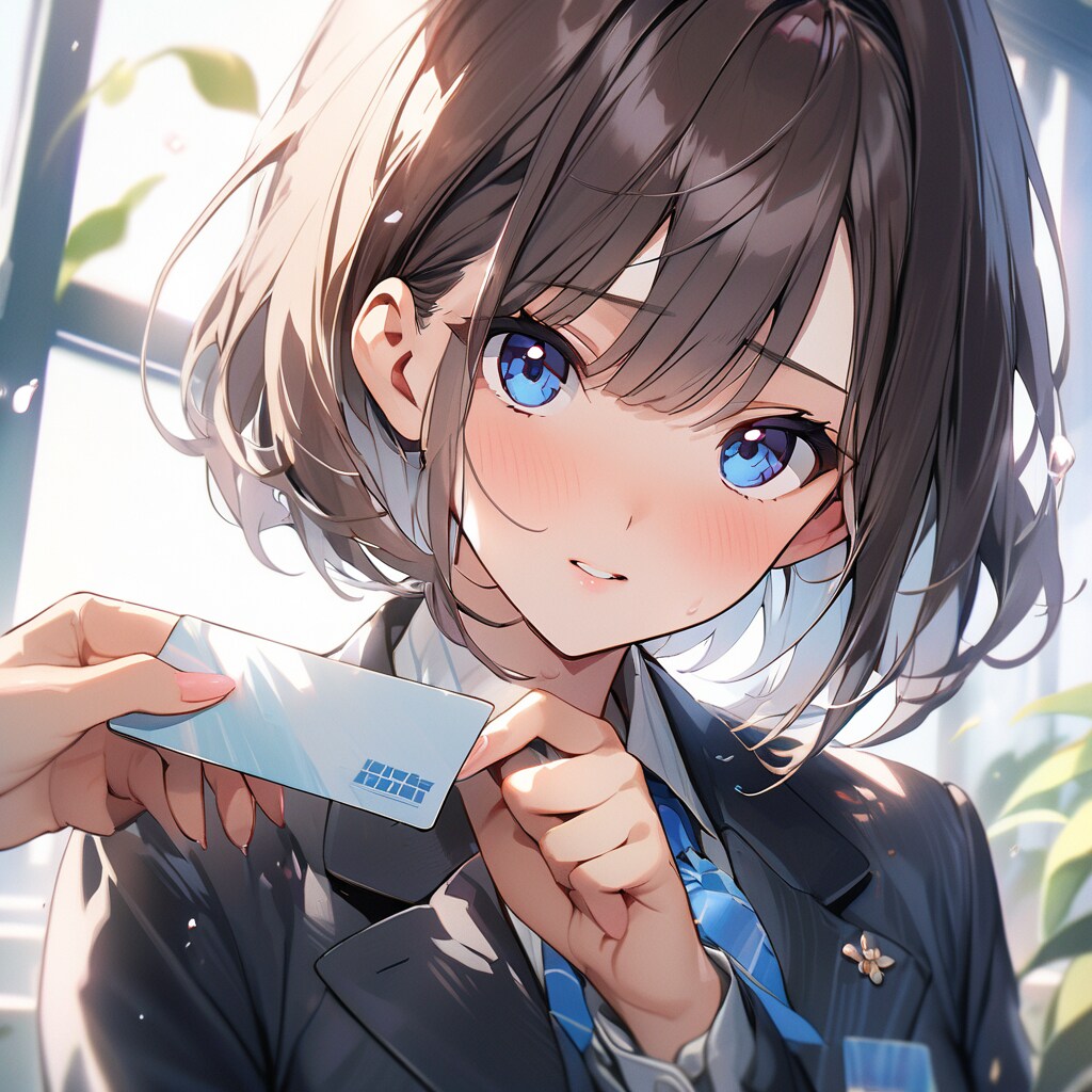 名刺交換する茉莉花ちゃん♪