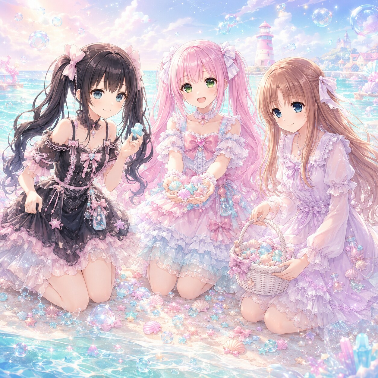ラムネの海辺・貝殻キャンディ拾い【1/4】
