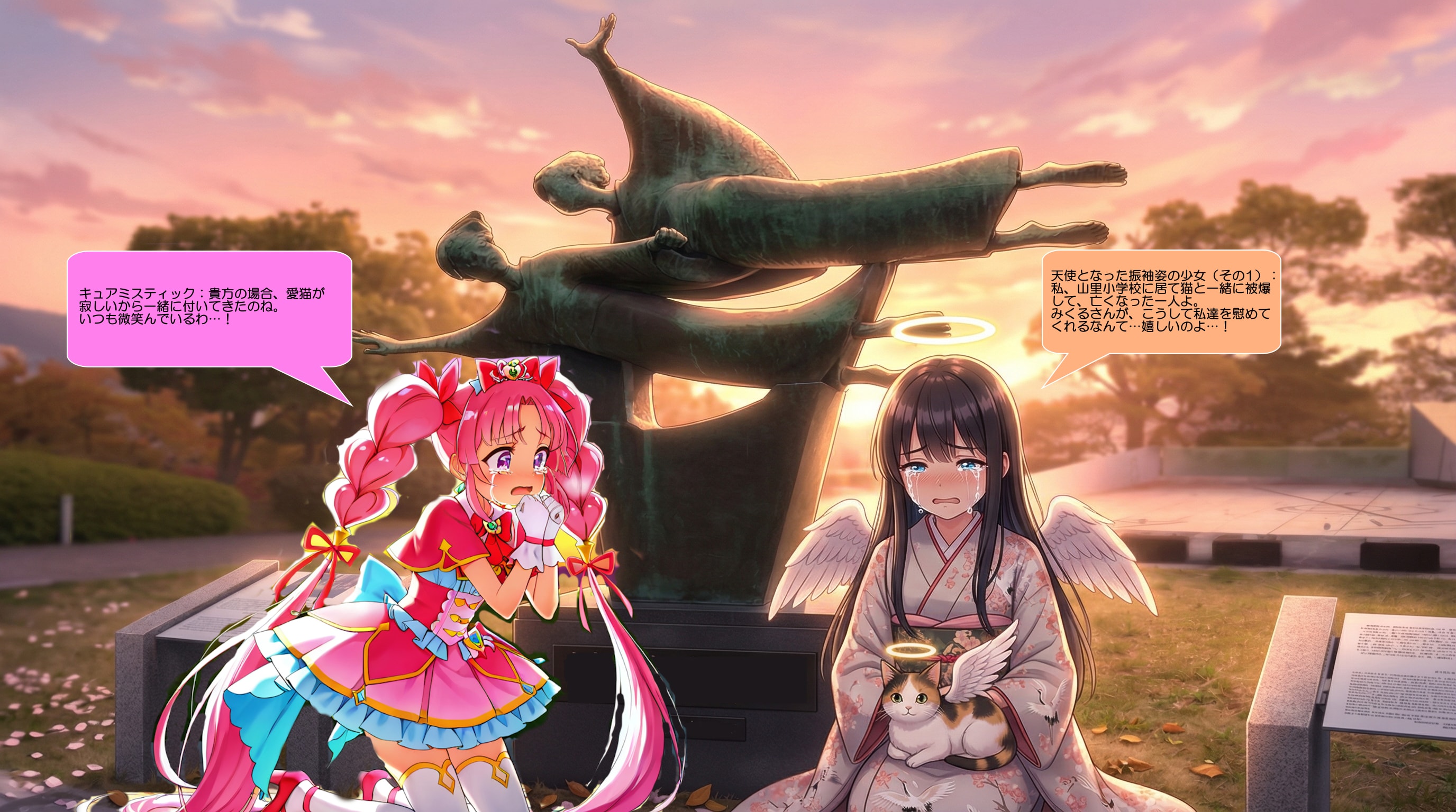 キュアミスティック、天使の子供達に優しく寄り添う | の人気AIイラスト・グラビア