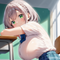 隣の席のあの子（白銀ノエル） 4枚目