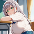 隣の席のあの子（白銀ノエル） 2枚目
