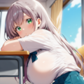 隣の席のあの子（白銀ノエル） 5枚目