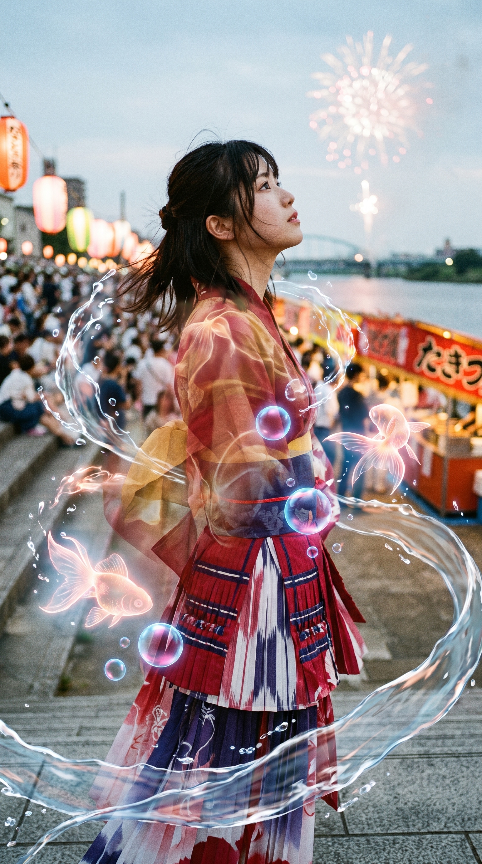 Where Fireworks Meet the Water | の人気AIイラスト・グラビア