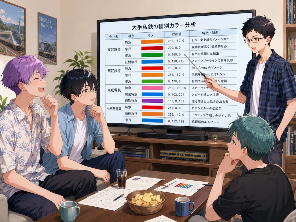鉄研する水森くん