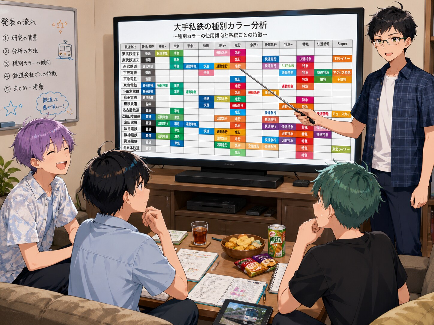 鉄研する水森くん