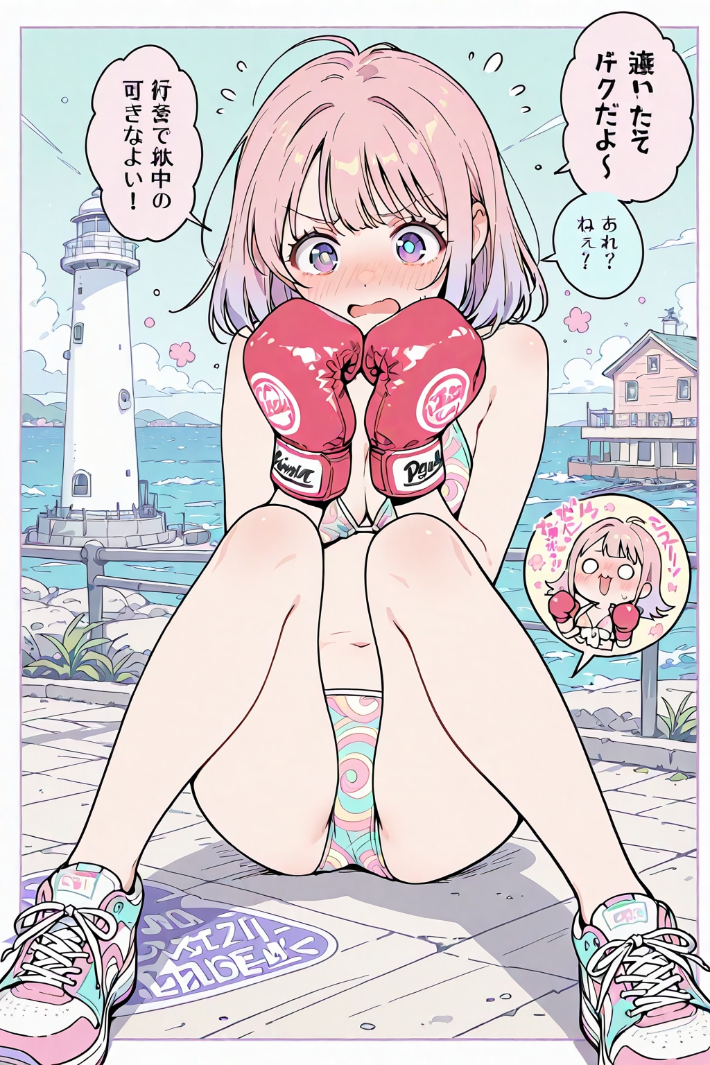 水着のピンク髪ちゃん
