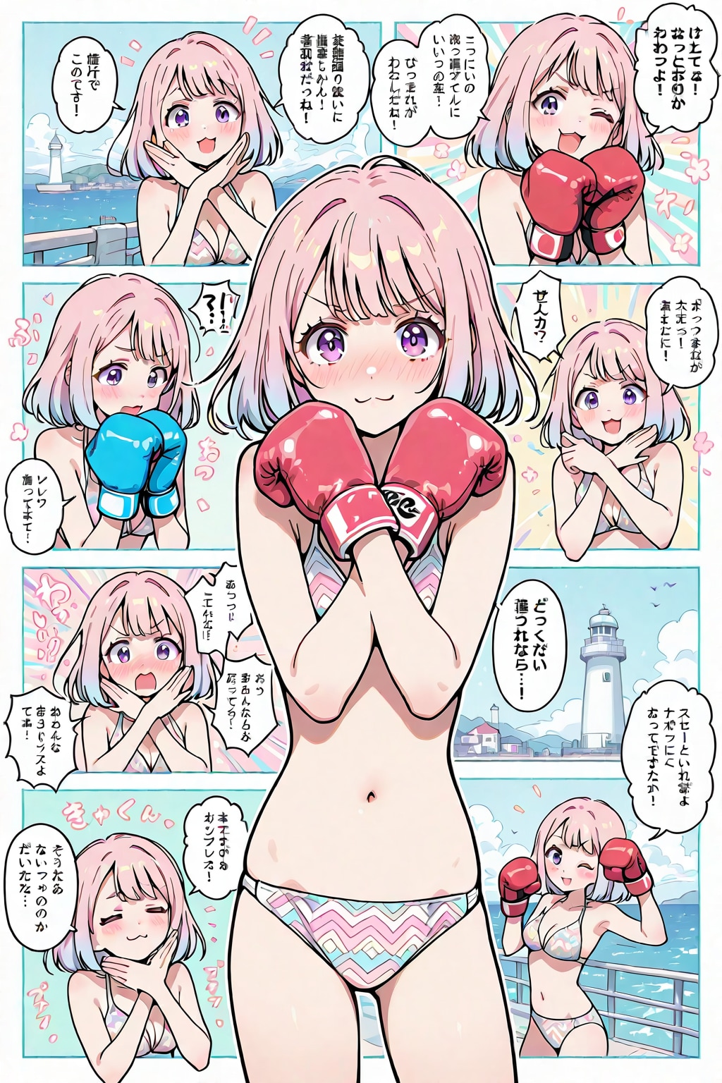 水着のピンク髪ちゃん