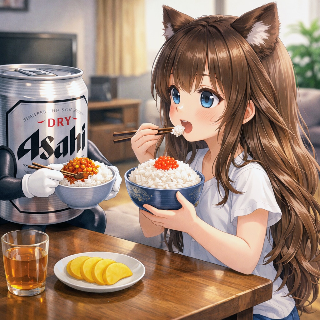 飯の友と小さな女の子