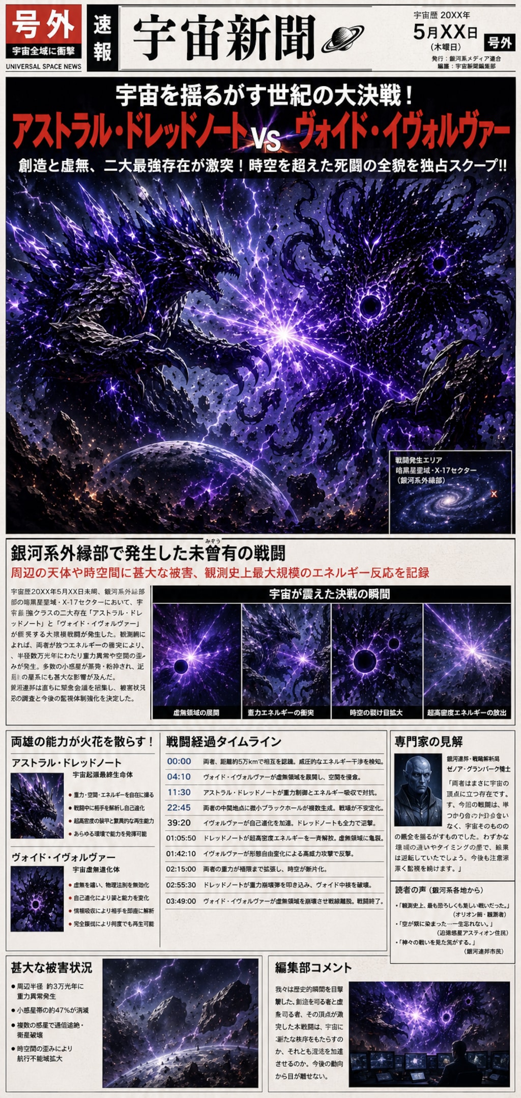 大怪獣戦闘レポート「アストラル・ドレッドノート 」vs「ヴォイド・イヴォルヴァー」