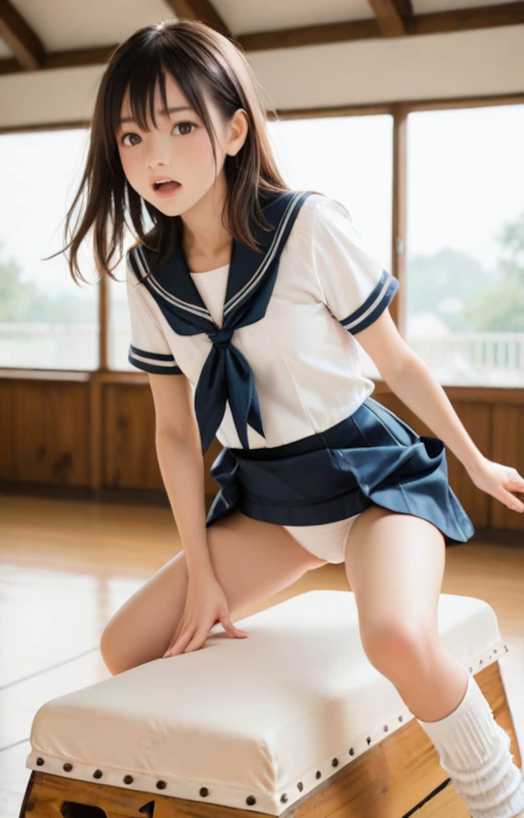 放課後居残り跳び箱練習中！