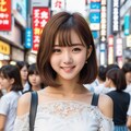 クロップド丈のレーストップスとハイウエストのレザーパンツ、スタッズベルト 7枚目