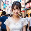 クロップド丈のレーストップスとハイウエストのレザーパンツ、スタッズベルト 3枚目