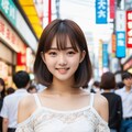 クロップド丈のレーストップスとハイウエストのレザーパンツ、スタッズベルト 8枚目