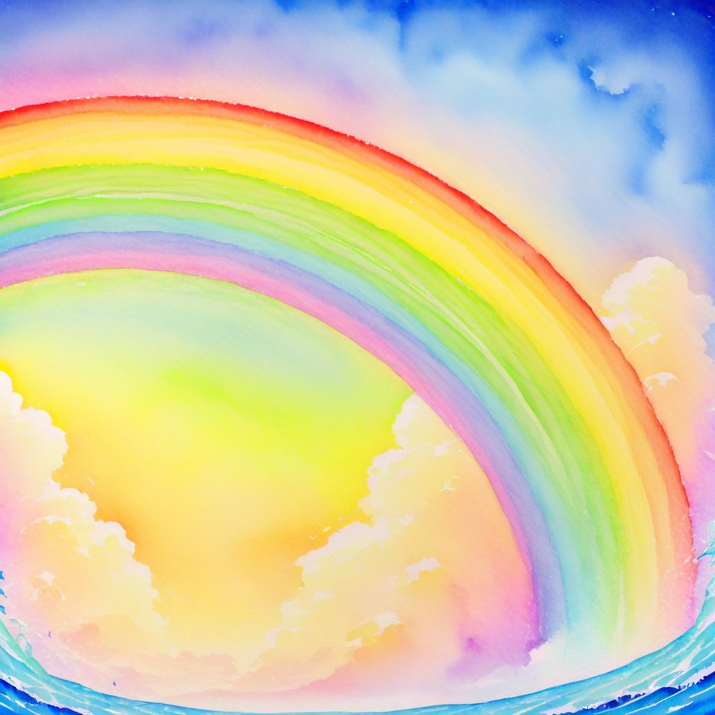 水彩風の虹