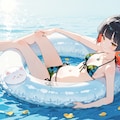 浮き輪ライディング！ 6枚目