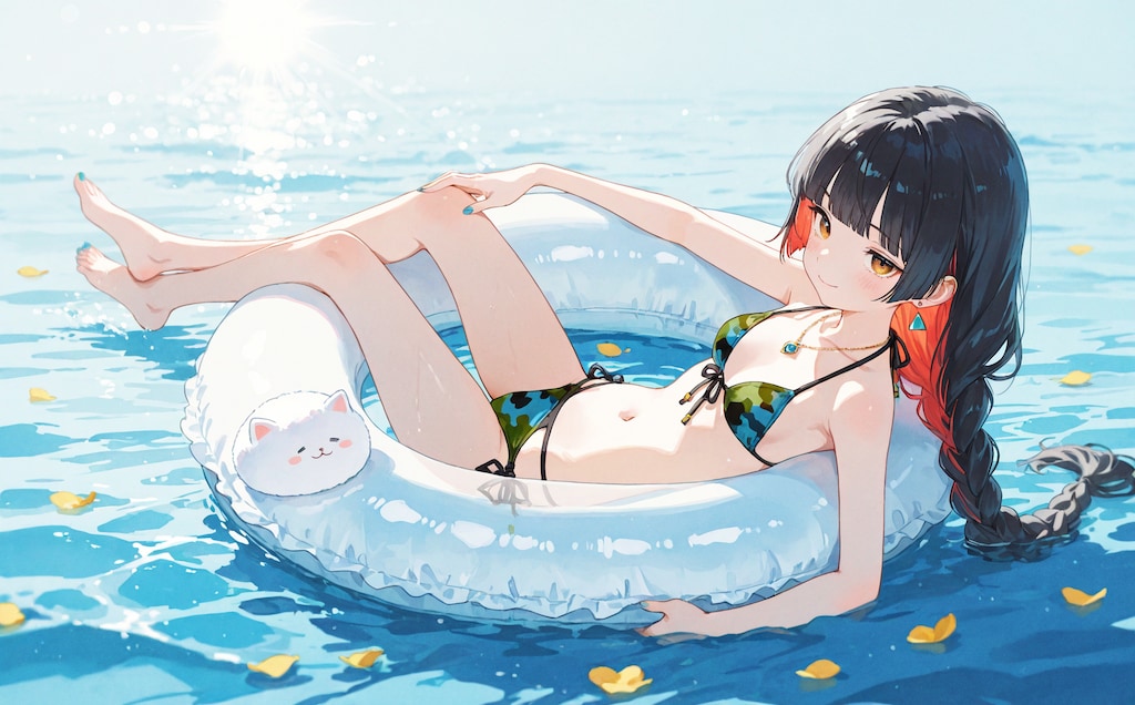 浮き輪ライディング！