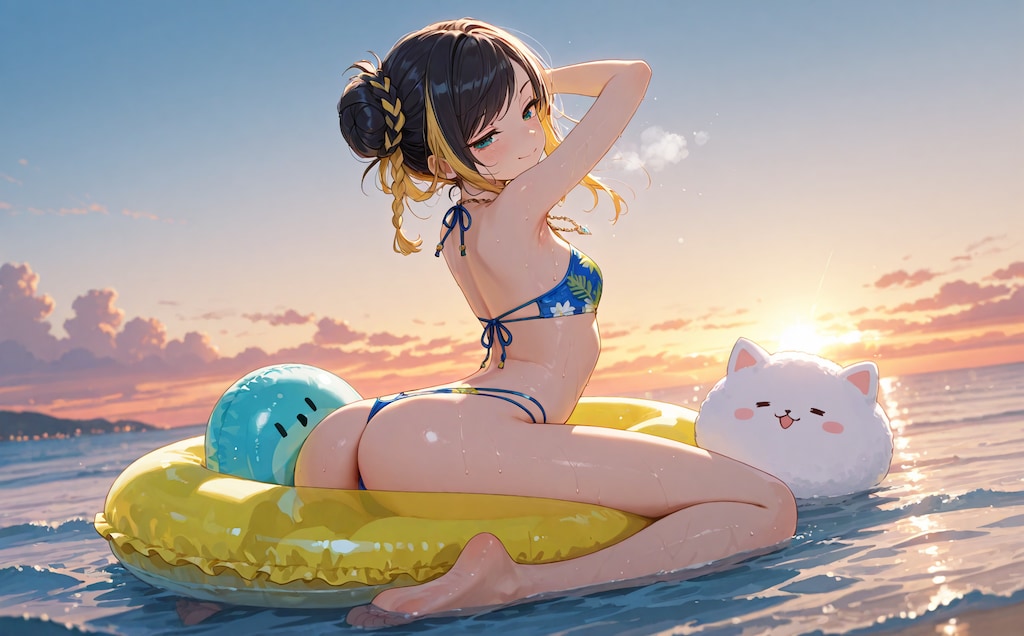 浮き輪ライディング！