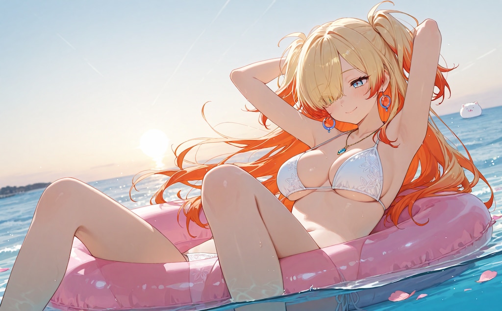 浮き輪ライディング！