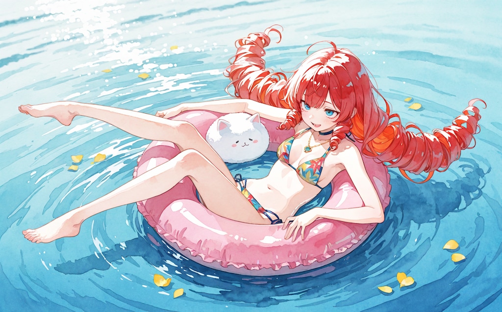 浮き輪ライディング！