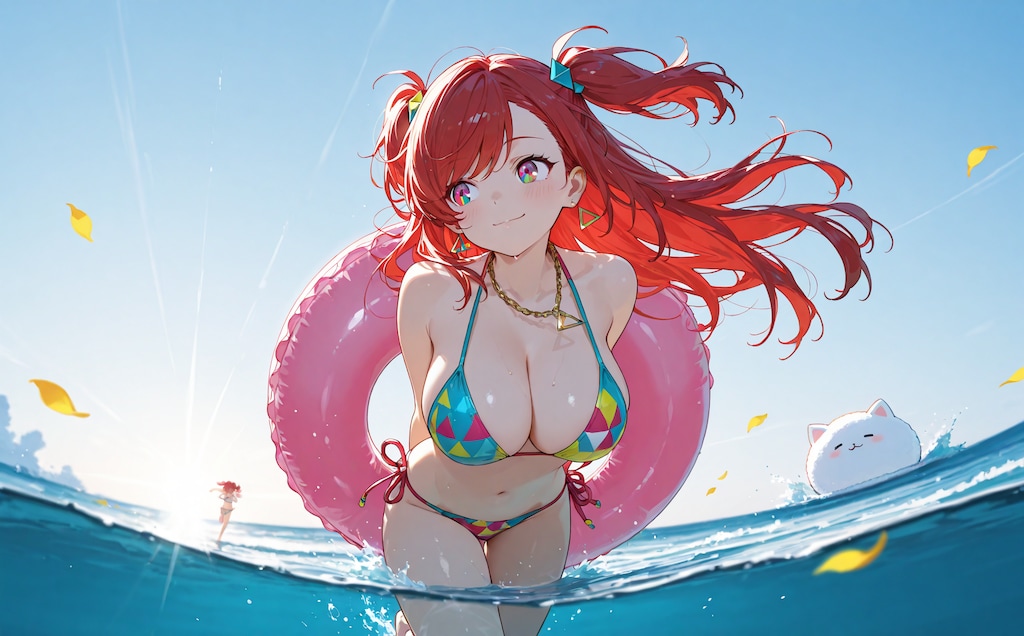 浮き輪ライディング！