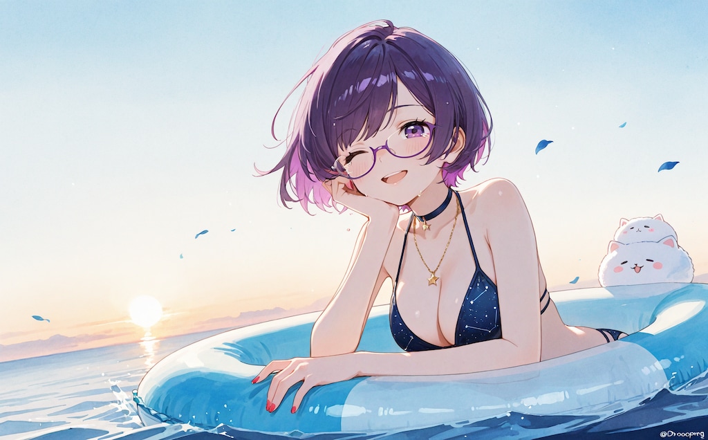 浮き輪ライディング！