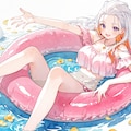 浮き輪ライディング！ 8枚目