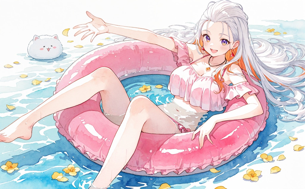 浮き輪ライディング！
