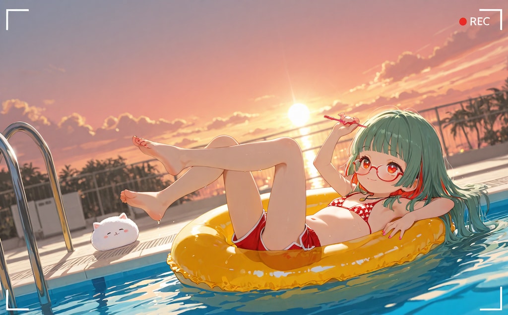 浮き輪ライディング！