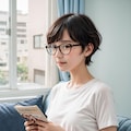 眼鏡女子の朝 3枚目