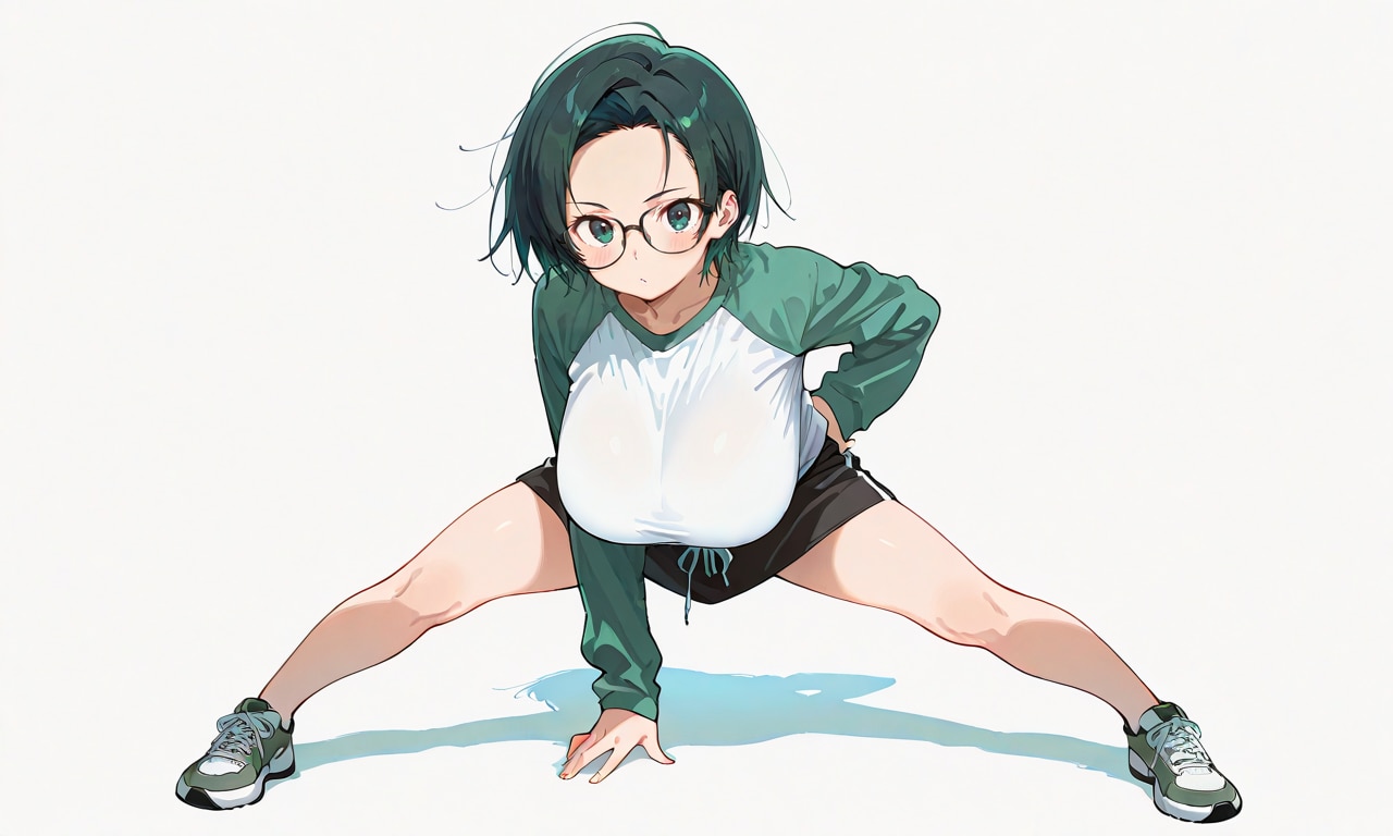 ラグランを着る緑髪凸メガネさん