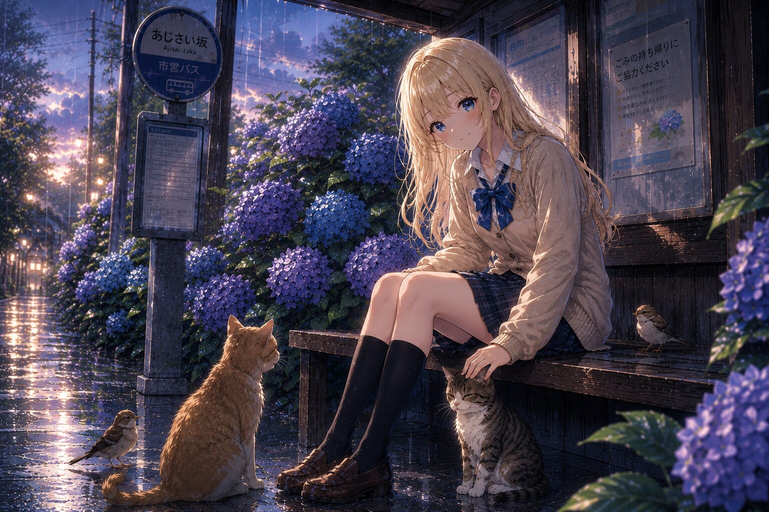 紫陽花企画投稿「梅雨のバス停」
