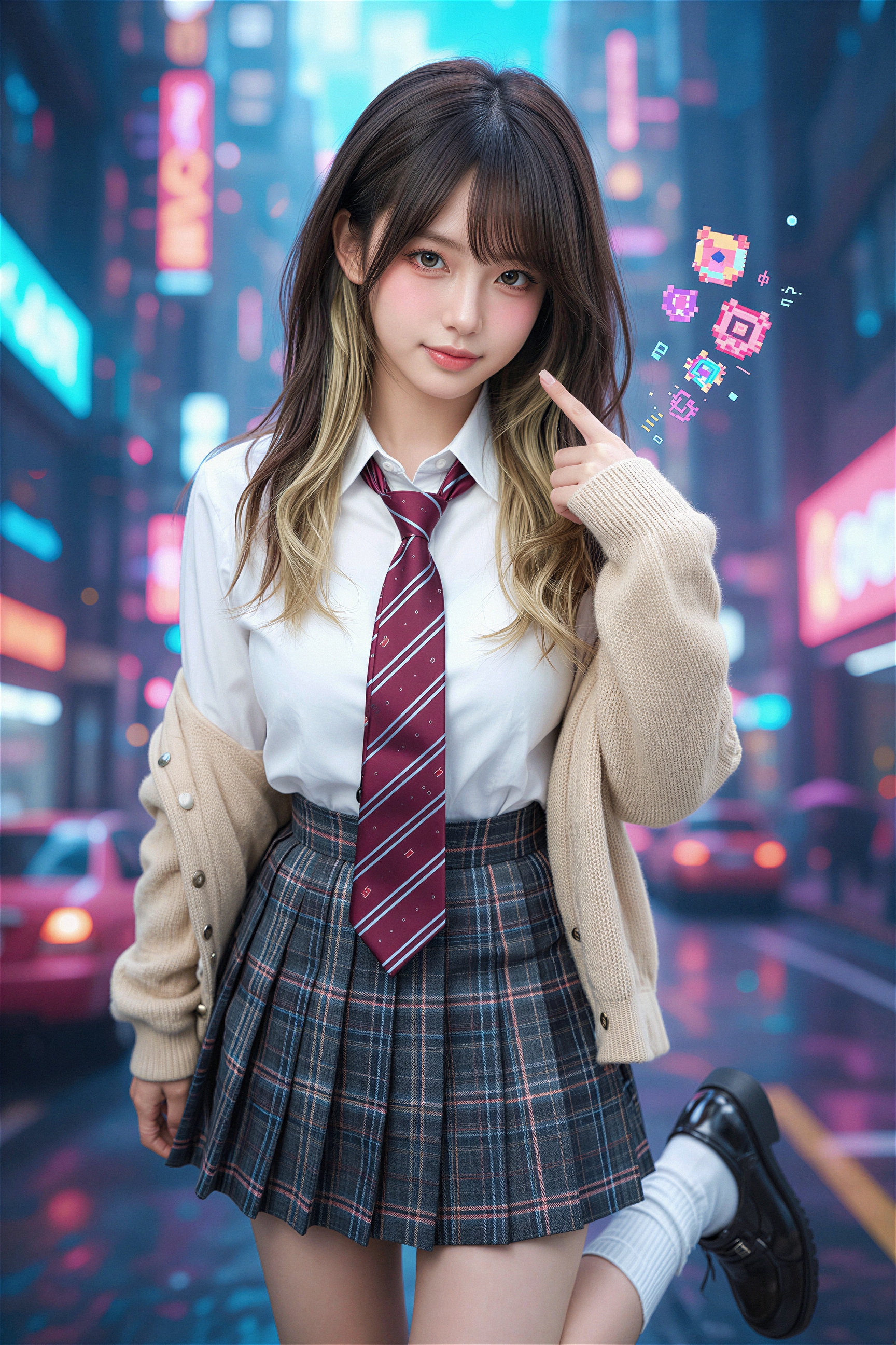 平成ギャルJK×サイバーパンク | の人気AIイラスト・グラビア