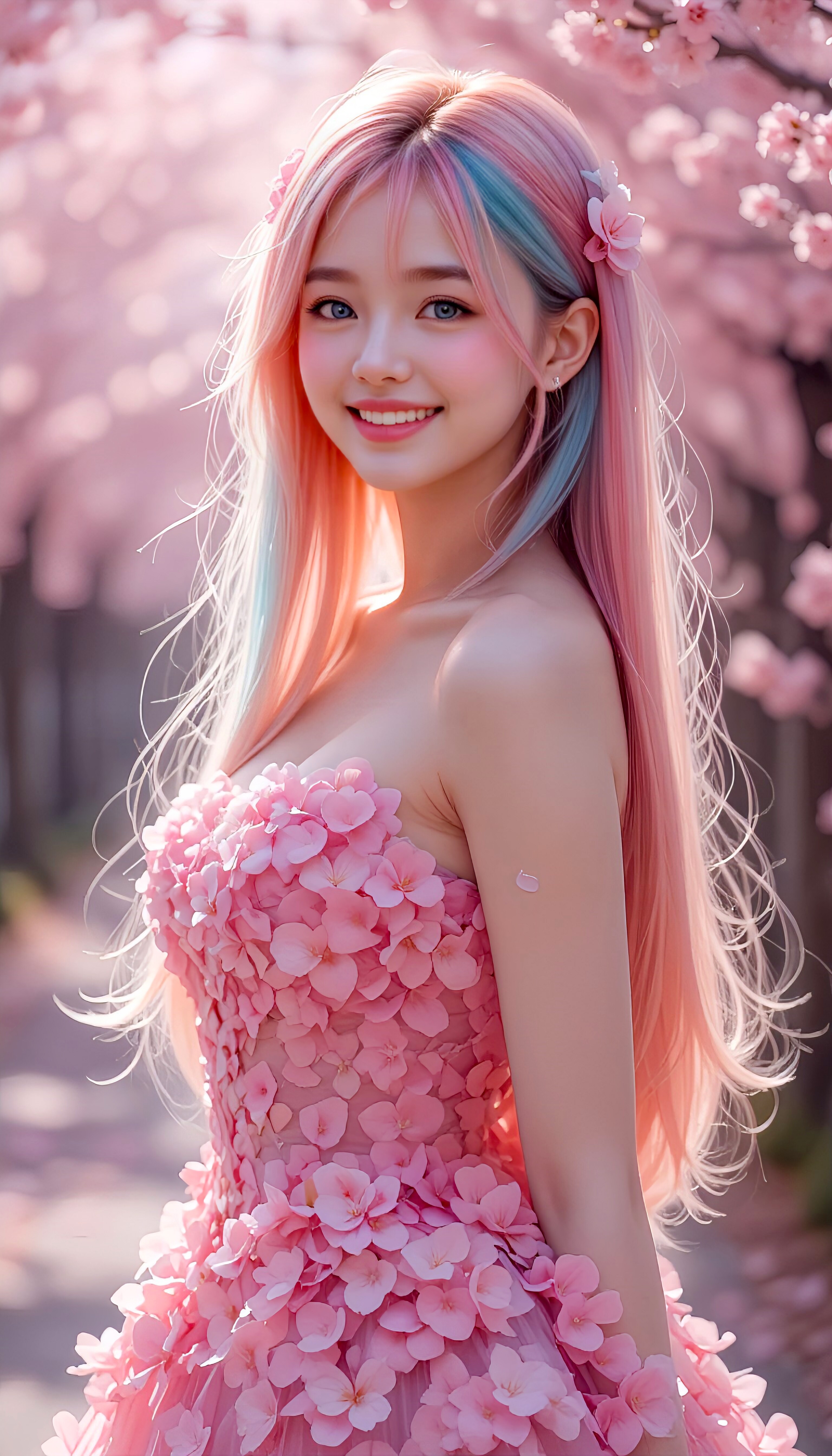 桜の花びらに包まれた君