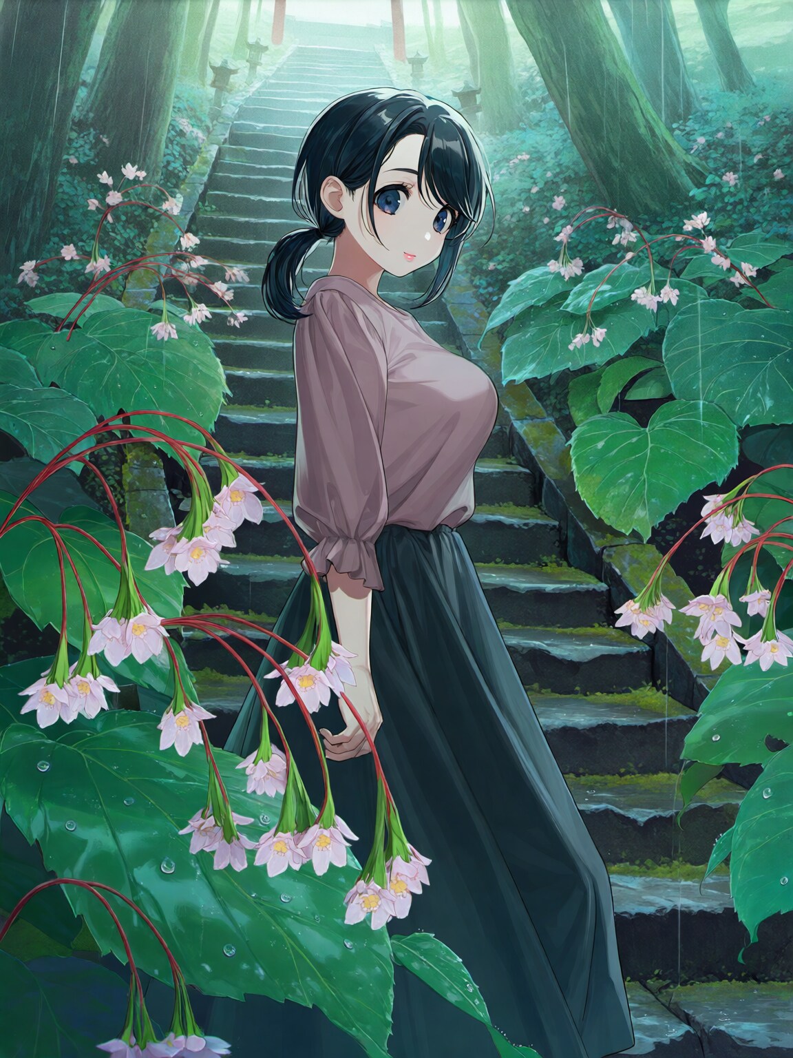 秋海棠と石段 | の人気AIイラスト・グラビア