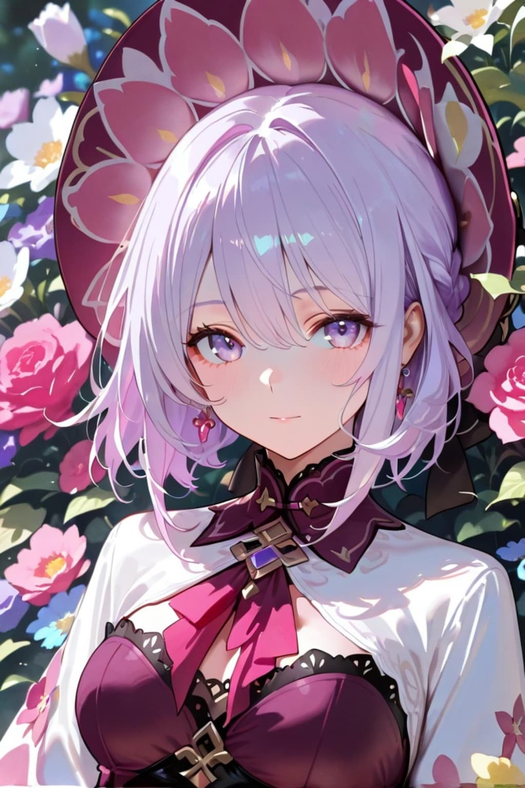 花と紫髪ちゃん