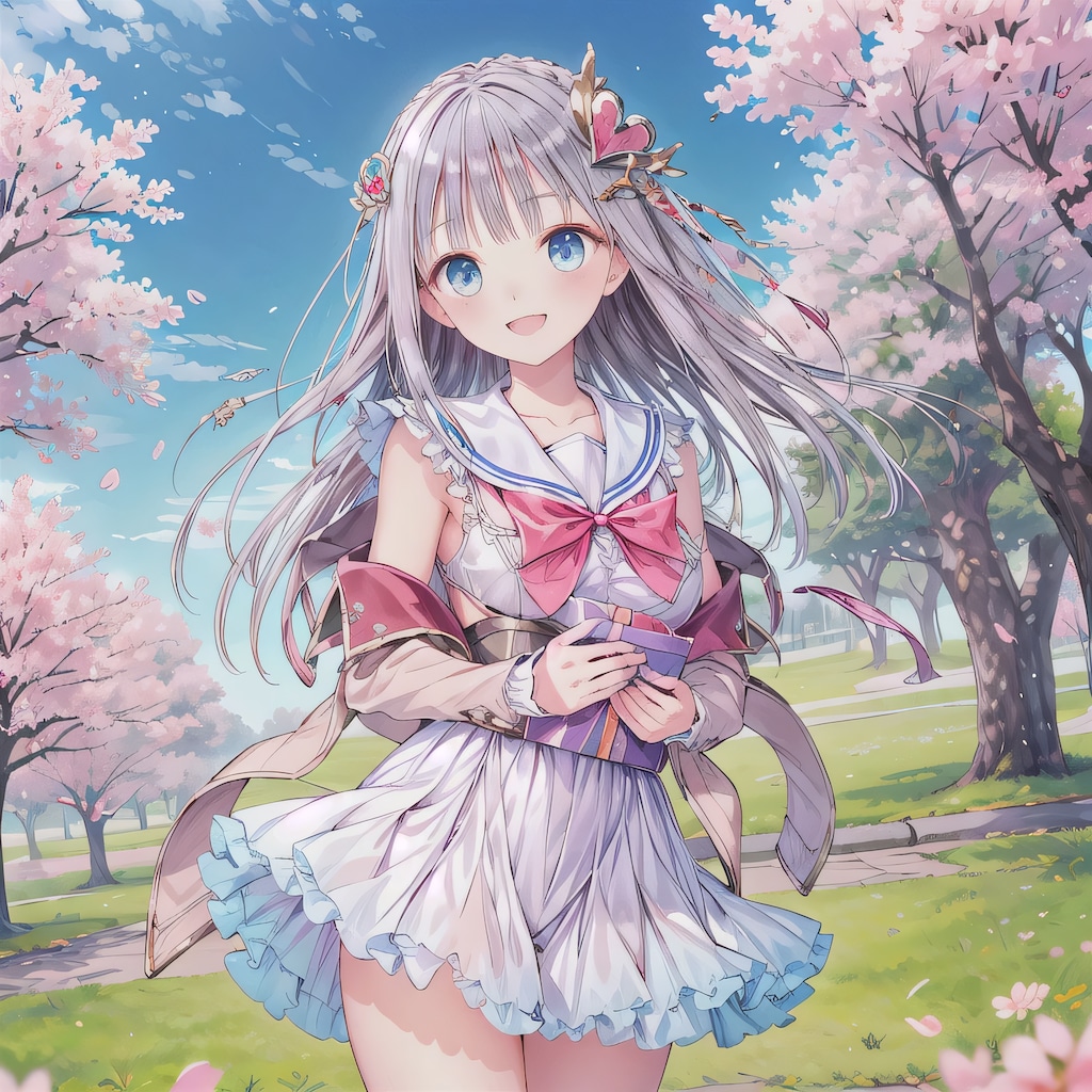 銀髪ロングでセーラー服の少女２８