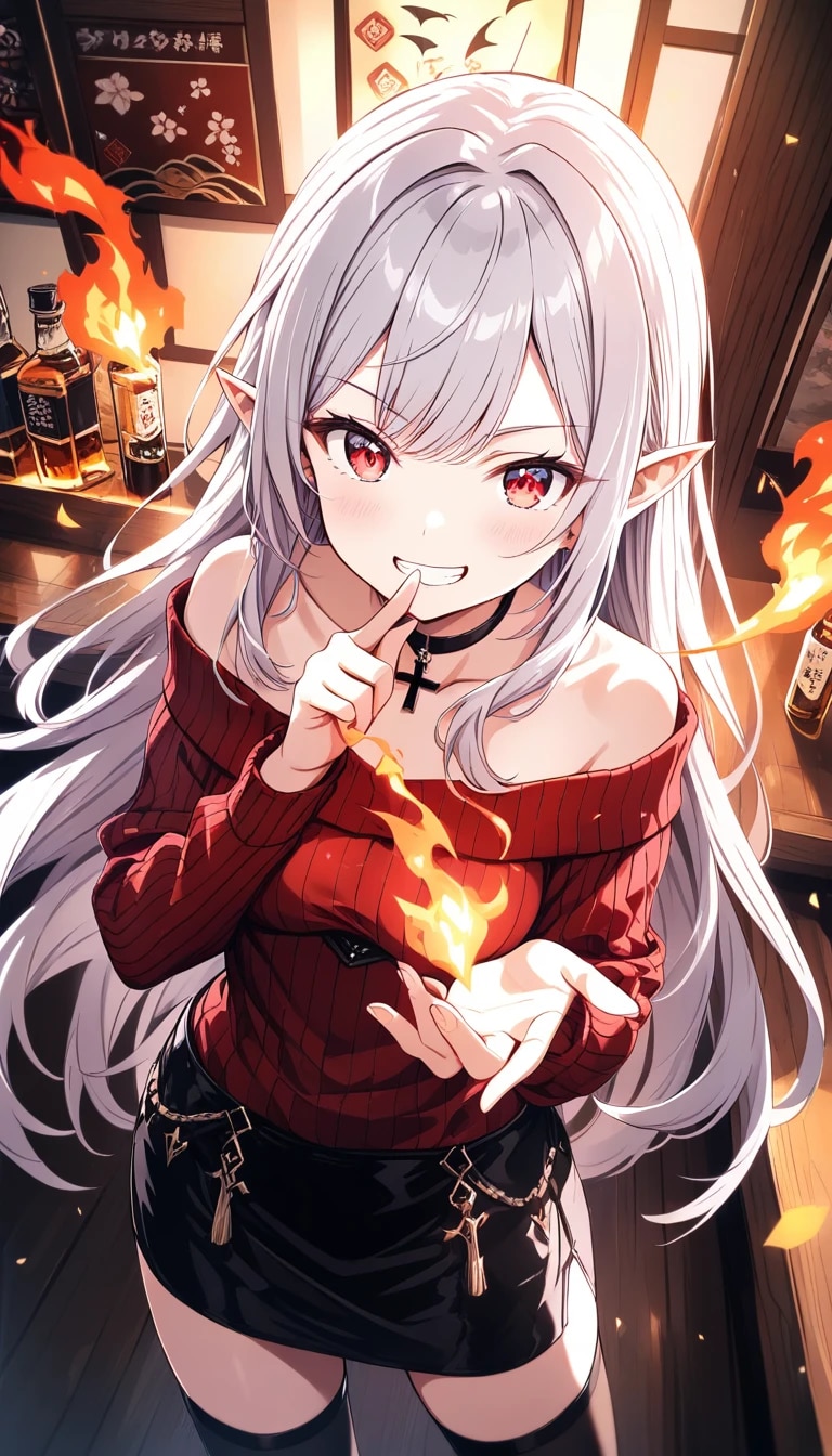 忘年会！『ほーら、火吹き芸だぞー！』アビゲイル | の人気AIイラスト・グラビア