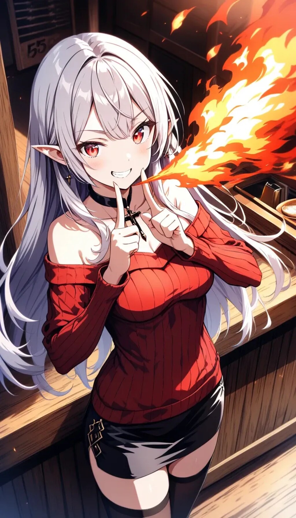 忘年会！『ほーら、火吹き芸だぞー！』アビゲイル