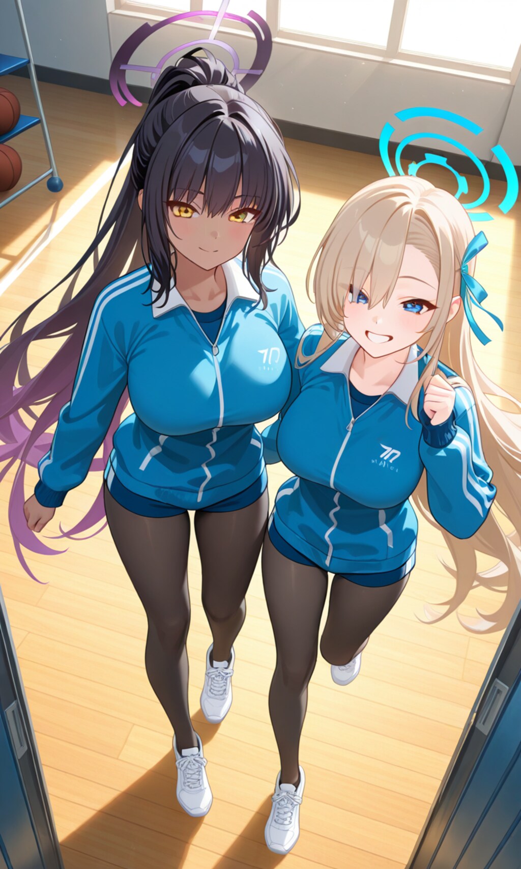 アスナとカリン　タイツとジャージ2