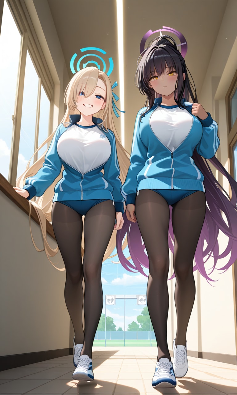 アスナとカリン　タイツとジャージ2