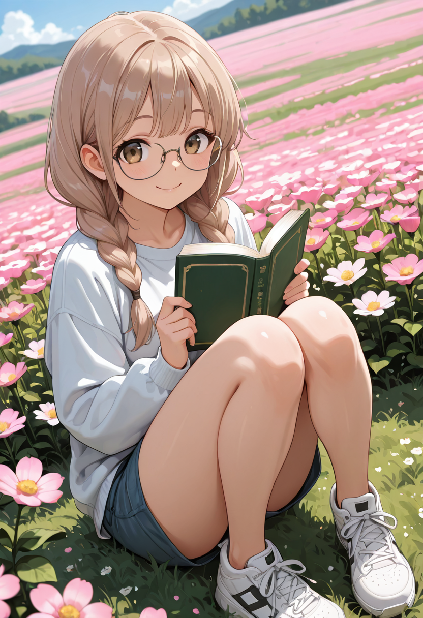 花畑の読書時間 | の人気AIイラスト・グラビア