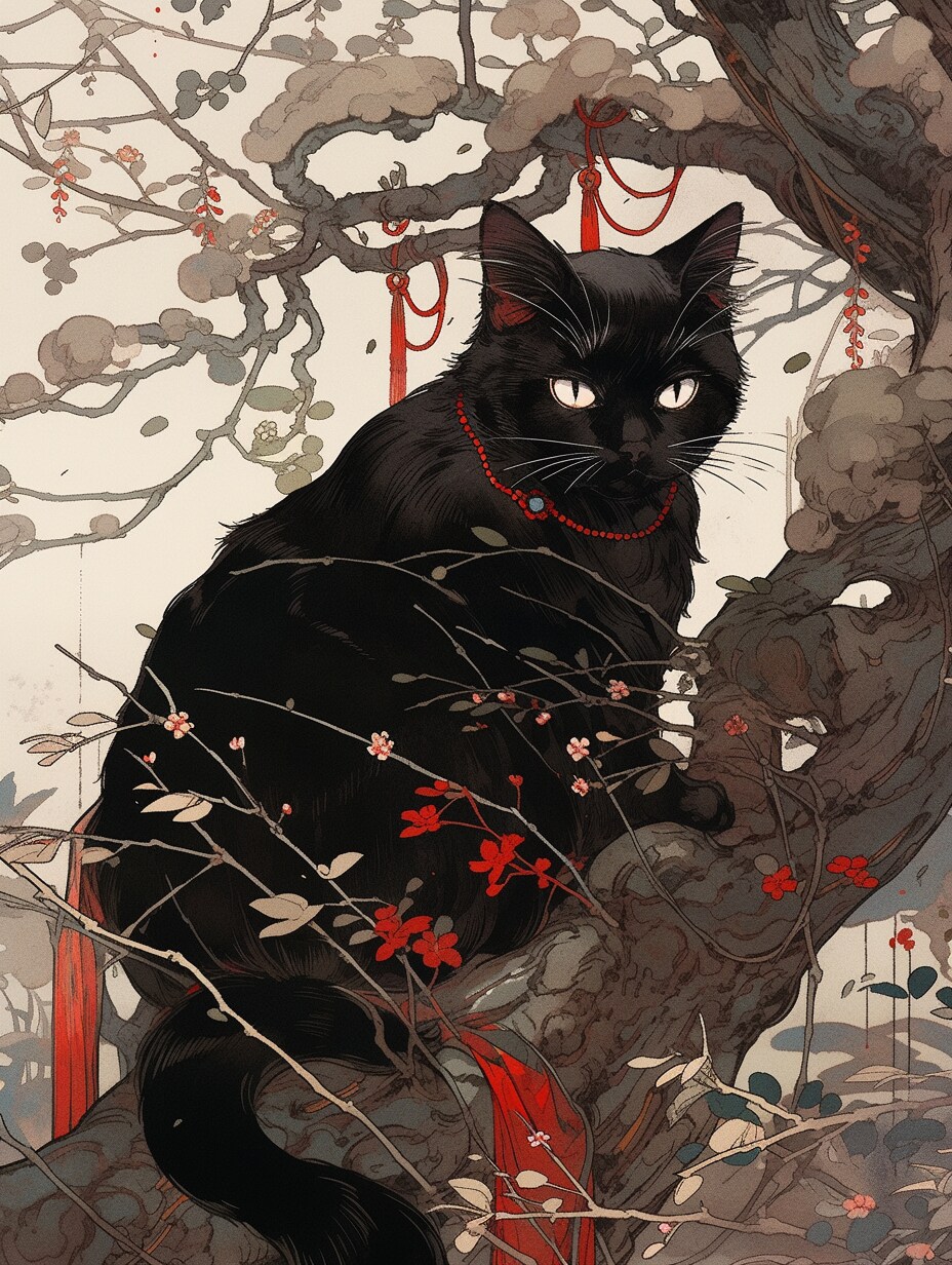 和風黒猫