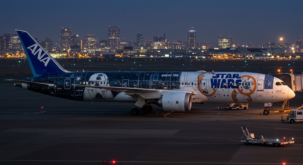 スターウォーズ柄全日空機