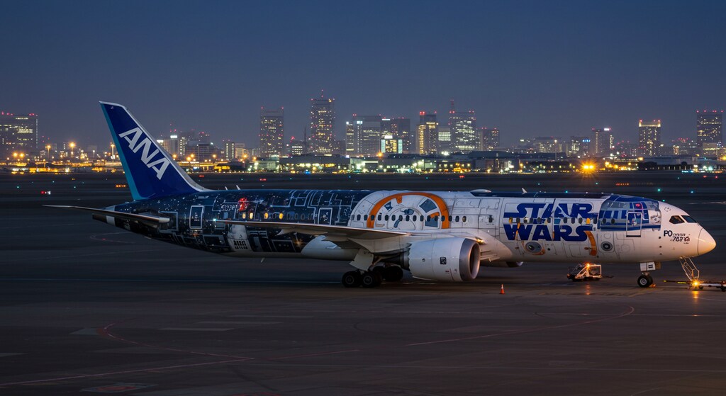 スターウォーズ柄全日空機